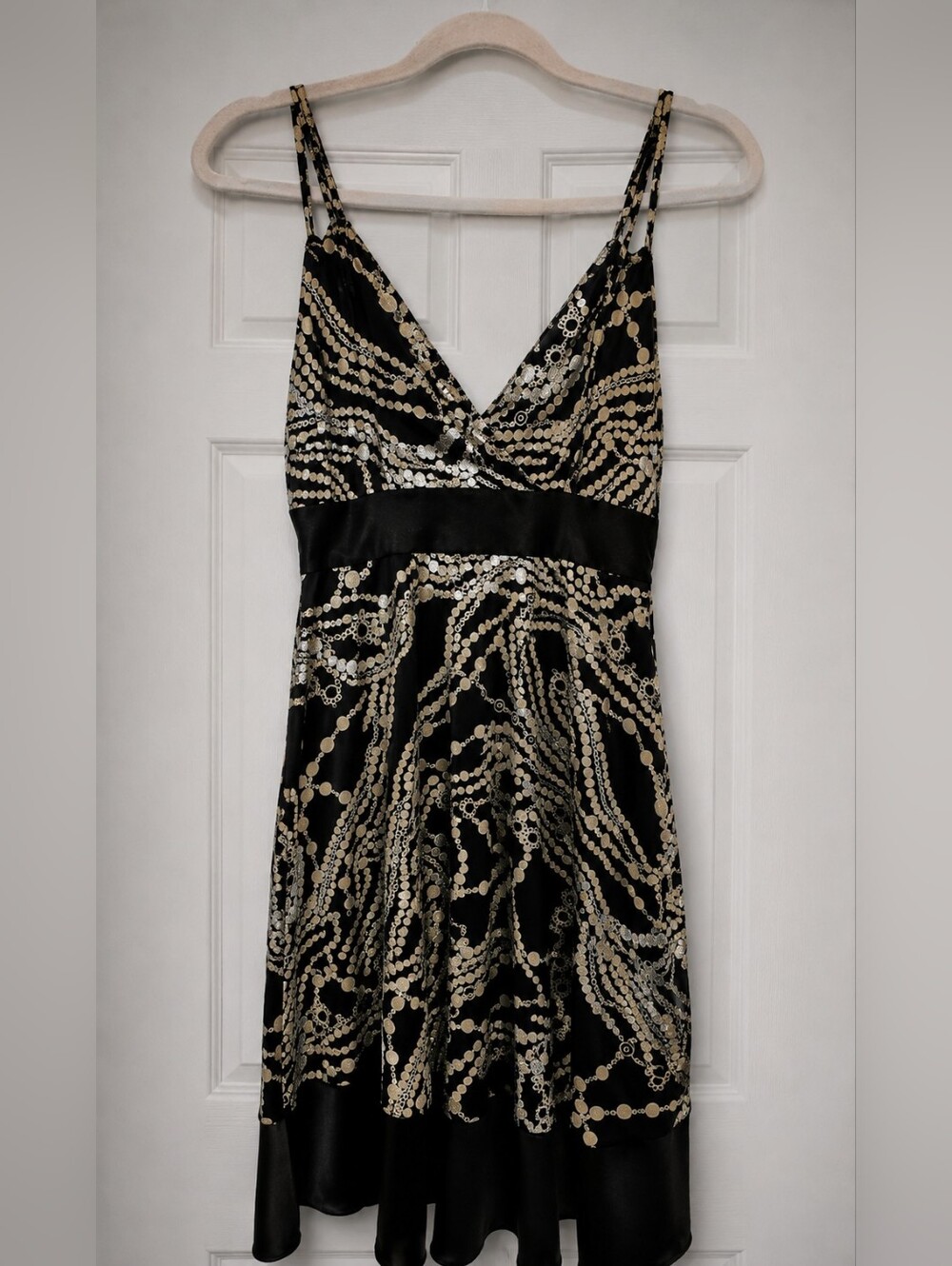 Vintage - Y2K - Express Black & Gold Mini Dress – Size S